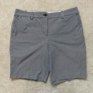 Talbots Women's Shorts Stretch  Perfect Short Blue White Gingham Sz 14 Bermuda
